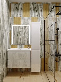 Style Line Мебель для ванной Даймонд 80 Люкс белая, PLUS подвесная – фотография-8